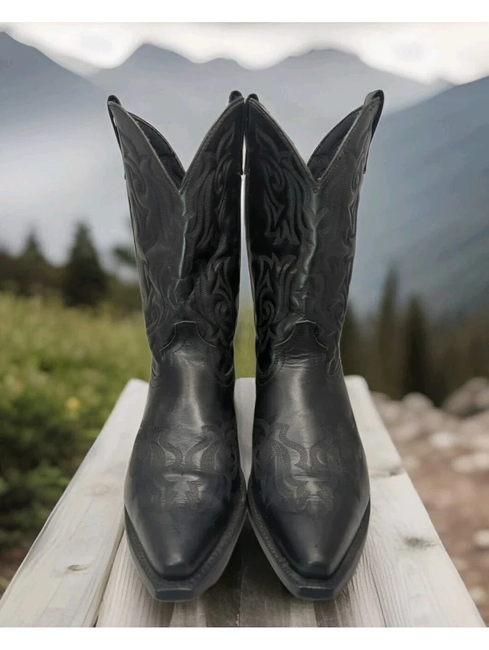 Laredo Snip Toe Black Hawk Leather Western Cowboy Rodeo Dress Boots 6860 Mens 13